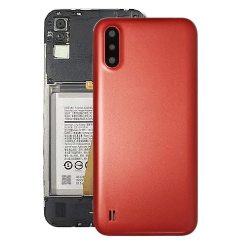Couvercle arrière de batterie Samsung Galaxy A01 SM-015F avec lentille de caméra (Rouge)