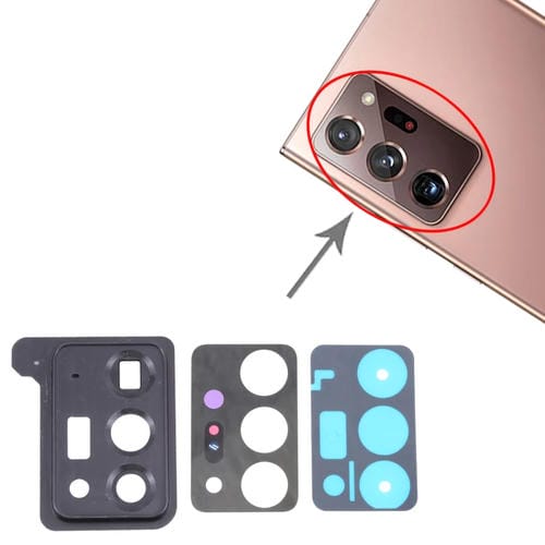 Tampa da Lente da Câmara Samsung Galaxy Note 20 Ultra 5G SM-N986 (10 Peças) (Preto)