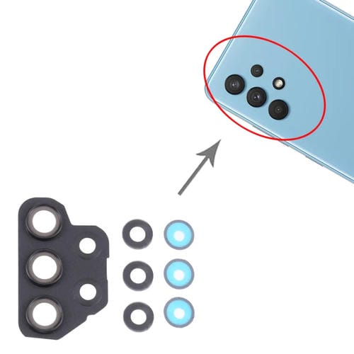 Kameraglasabdeckung Samsung Galaxy A32 SM-A325 (10 Stück) (Schwarz)