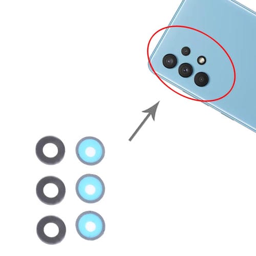 Lente de Câmara Traseira Samsung Galaxy A32 SM-A325 Pacote de (10 Peças)