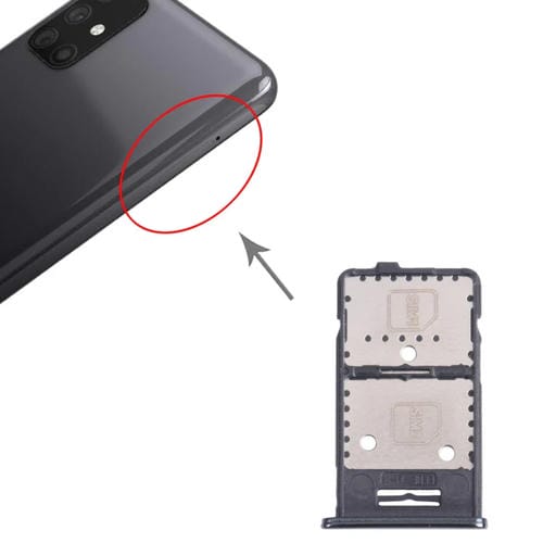 SIM-Karten- und Micro-SD-Kartenfach Samsung Galaxy M31s SM-M317 (Schwarz)