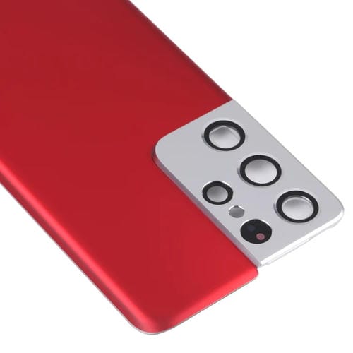 Copertura posteriore della batteria Samsung Galaxy S21 Ultra 5G con copertura della lente della fotocamera (rosso)