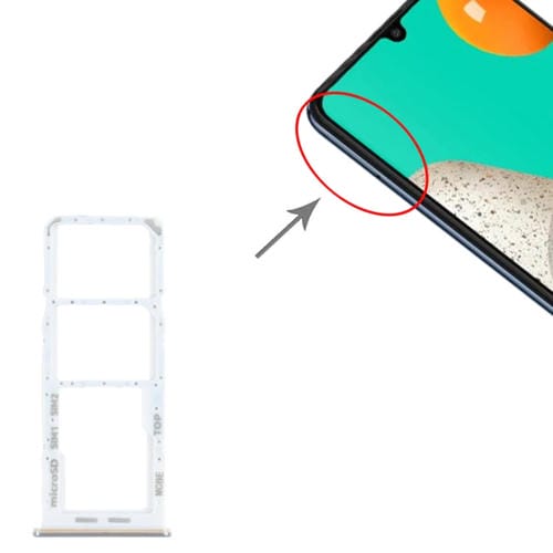 Plateau Carte SIM et Micro SD Samsung Galaxy M32 SM-M325 (Argent)