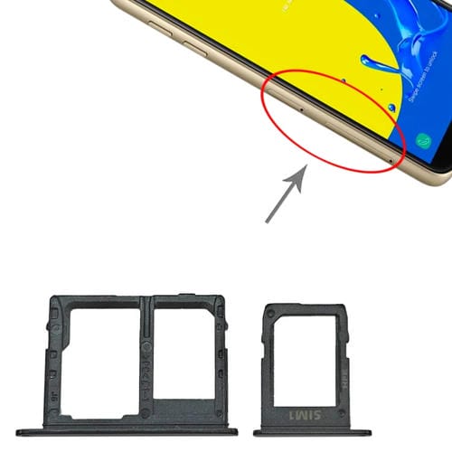 Tabuleiro de cartão SIM e Micro SD Samsung Galaxy J4 SM-J400 (Preto)