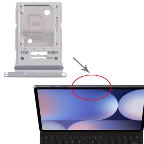 Tabuleiro Cartão SIM e Micro SD Samsung Galaxy Tab S10+/S10 Ultra SM-X820/X826/X920/X926 (Prateada)