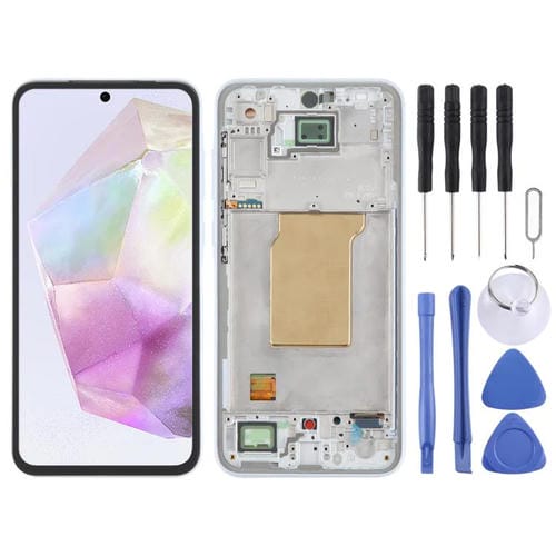 LCD-Bildschirm Samsung Galaxy A35 SM-A356B und Rahmen (Himmelblau)