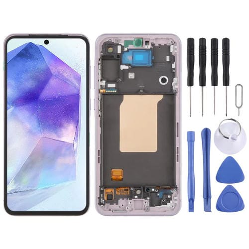 Schermo LCD Samsung Galaxy A55 SM-A556B e Cornice (Rosa)