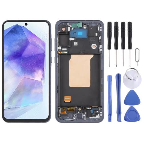 Schermo LCD OLED Digitalizzatore Completo con Cornice Samsung Galaxy A55 SM-A556B (Blu)