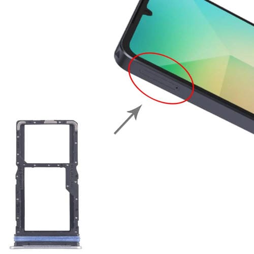 Plateau Carte SIM et Micro SD Samsung Galaxy A06 5G SM-A066B (Argentée)