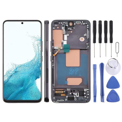 Pantalla LCD TFT de 5,96 pulgadas para Samsung Galaxy S22 SM-S901B, digitalizador completo con marco, sin identificación de huellas dactilares (negro)