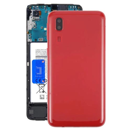 Carcasa trasera con tapa para lente de cámara (roja) para Samsung Galaxy A2 Core SM-A260F