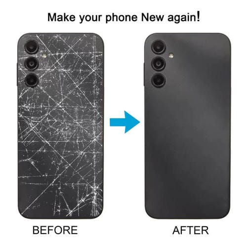 Carcasa trasera con tapa para lente de cámara para Samsung Galaxy A14 SM-A145F (negro)