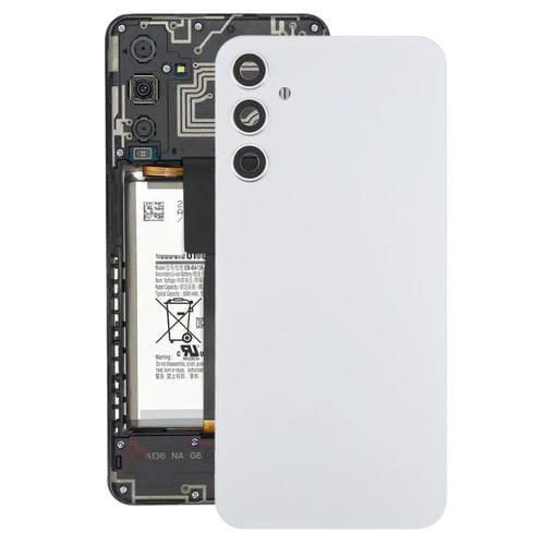 Carcasa trasera con tapa para lente de cámara para Samsung Galaxy A34 SM-A346B (plateada)
