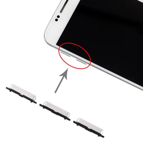 Jeu de touches latérales Samsung Galaxy S6 (Argent) - du bouton d'alimentation et du volume