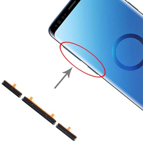 Jeu de touches latérales Samsung Galaxy S9/S9+ Boutons (Noir)