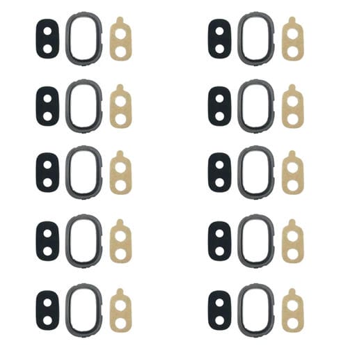 Bisel da Câmara Traseira Samsung Galaxy J4 J400F/DS J400G/DS com Lente e Adesivo (Preto)