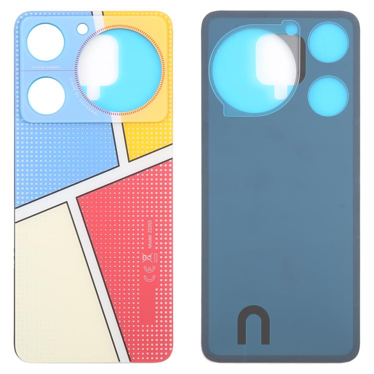 Tappo Posteriore in Vetro Batteria con Adesivo ZTE Nubia Music Z2353 (Multicolore)