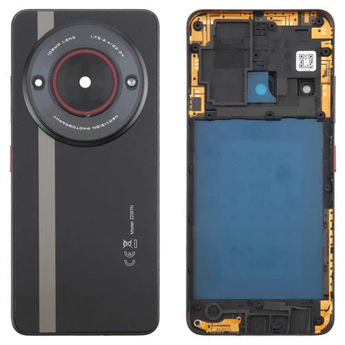 Back Glass Cover Battery ZTE Nubia Focus with Central Frame and Camera Lens Cover (Black)