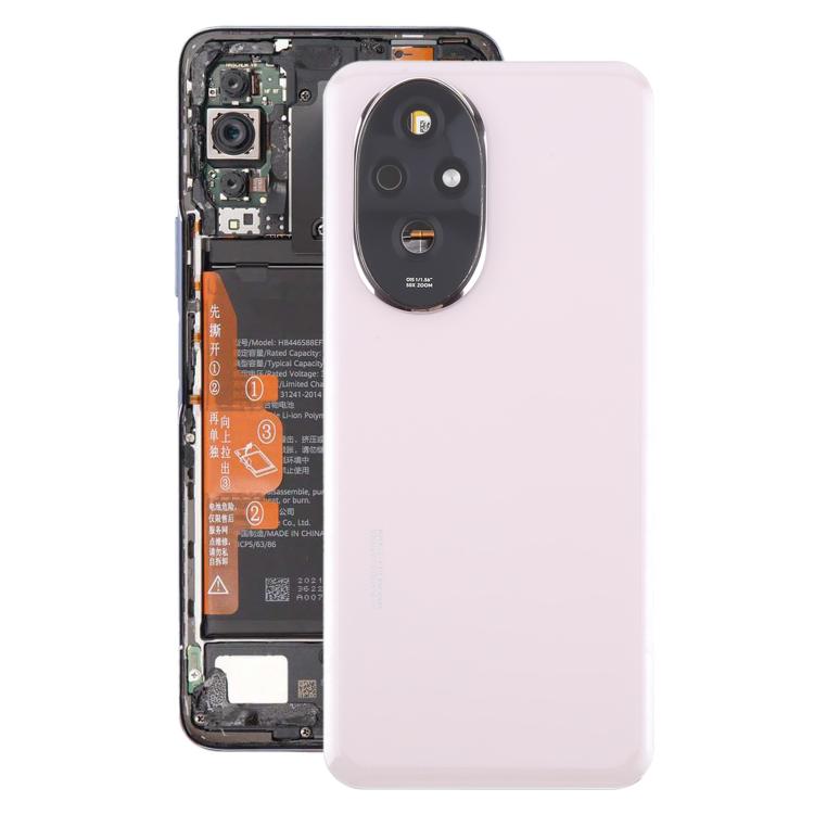 Tapa trasera de batería OEM con tapa para lente de cámara para Honor 200 (rosa)