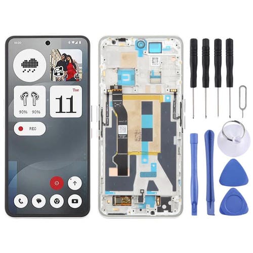 Ecrã Completo Original AMOLED Nothing Phone 3A A059 com Moldura (Branco)