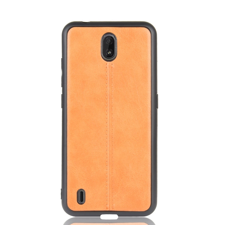 Para Nokia C1 Piel de patrón de vaca de costura a prueba de golpes PC + PU + TPU Funda (Naranja)