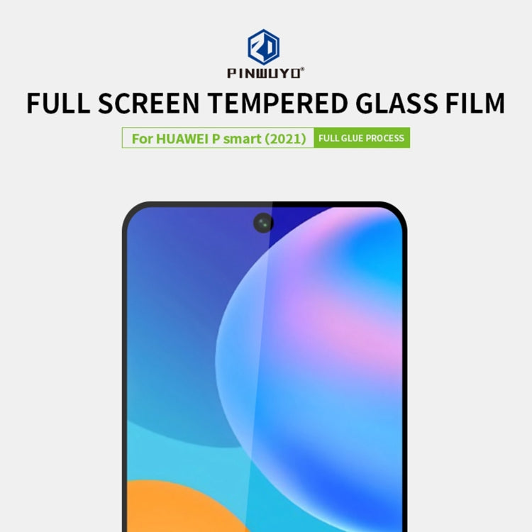 Para Huawei P SMART 2021 PINWUYO 9H 2.5D Película de vidrio templada de pantalla completa (Negro)