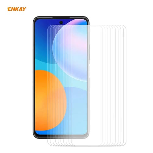 Para Huawei P Smart 2021 10 PCS Enkay Hat-Prince 0.26mm 9h 2.5D Película de vidrio templado de borde curvo