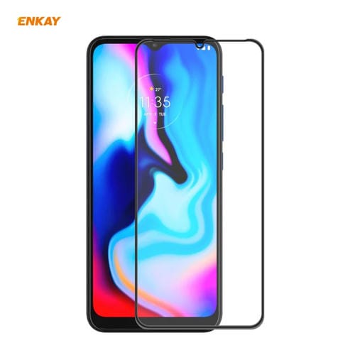 Para Motorola Moto E7 Plus ENKAY Hat-Prince Anti-drop Full Glue Vidrio templado Película de pantalla completa Protector anticaída