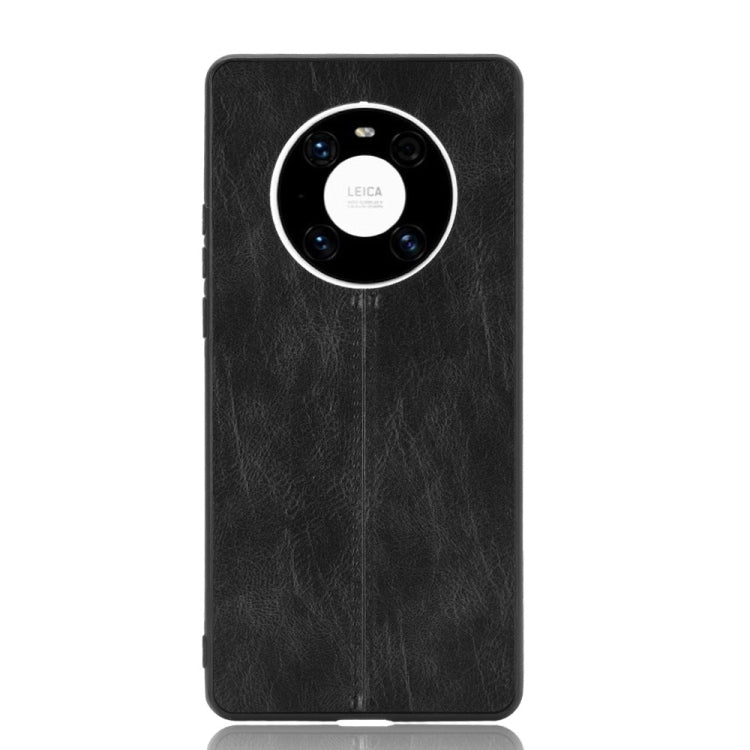 Para Huawei Mate 40 Patrón de piel de vaca de costura a prueba de golpes Funda PC + PU + TPU (Negro)