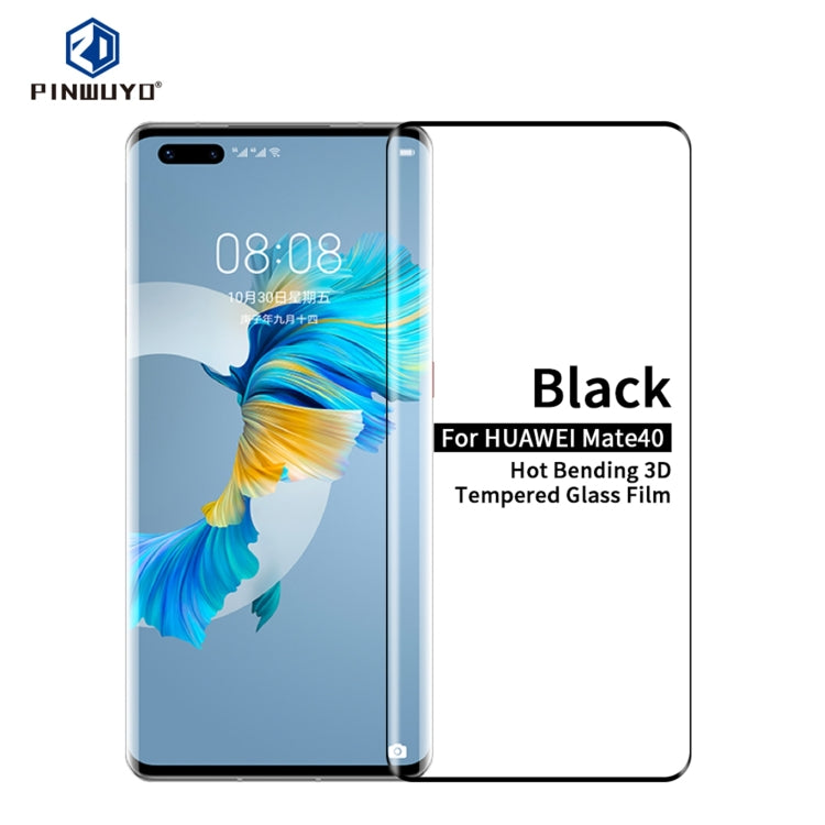 Para Huawei Mate 40 PINWUYO 9H 3D Película de vidrio templado de doblado en caliente (negro)