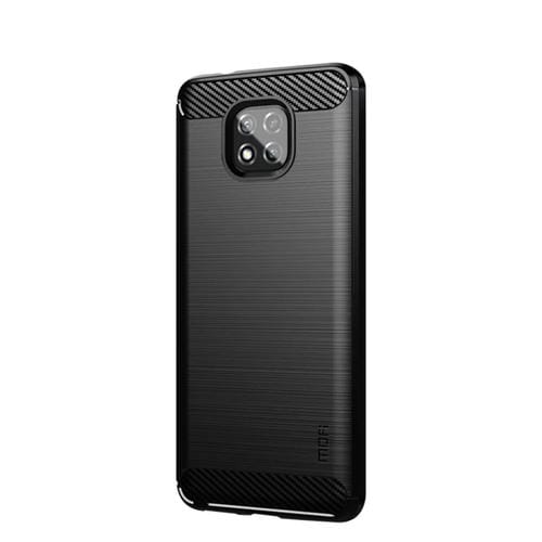 Para Motorola Moto G Power 2021 MOFI Serie de gentileza Textura cepillada Fibra de carbono Soft TPU Case (Negro)
