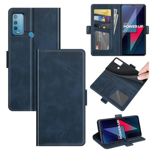 Funda para Wiko Power U30 Cuero Horizontal Flip con Hebilla Magnética, Soporte y Ranuras para Tarjetas (Azul Oscuro)