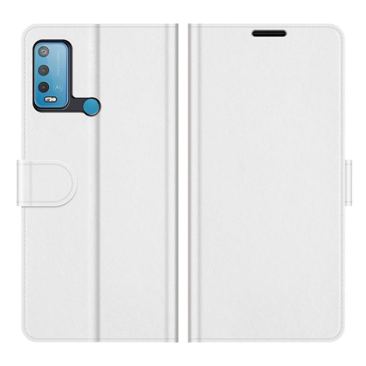 Funda Protectora Flip Horizontal Wiko Power U30 R64 con Soporte y Ranuras para Tarjetas (Blanco)