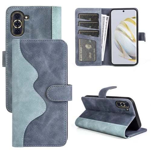 Funda para Huawei Nova 10 Pro Stitching Horizontal Flip en Cuero (Azul)