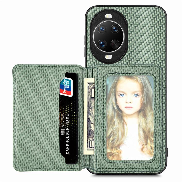 Funda magnética de fibra de carbono para Huawei Nova 14 Pro (verde)