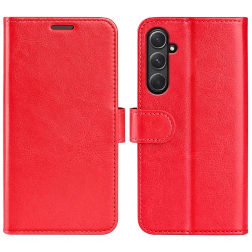 Funda de Cuero para Samsung Galaxy A55 R64 con Tapa Horizontal y Textura (Rojo)