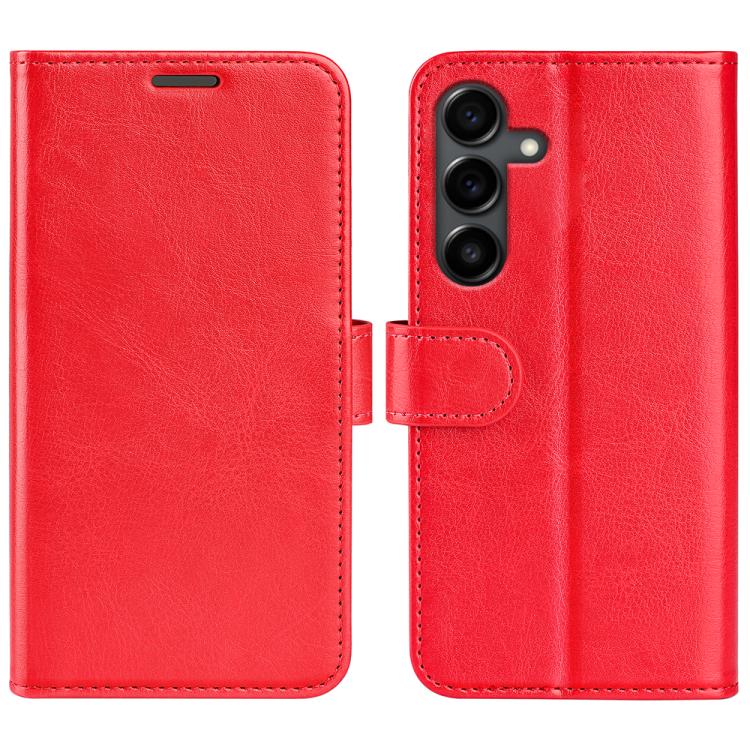 Funda de cuero con tapa horizontal y textura R64 para Samsung Galaxy S25 FE 5G (rojo)