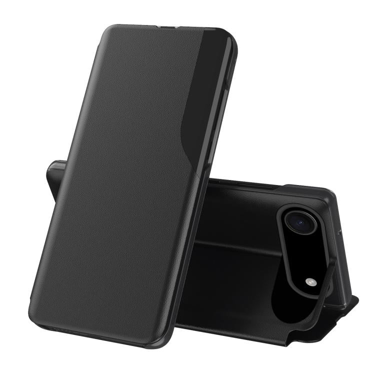 Funda de cuero con tapa y pantalla lateral para iPhone 17 Air (negra)