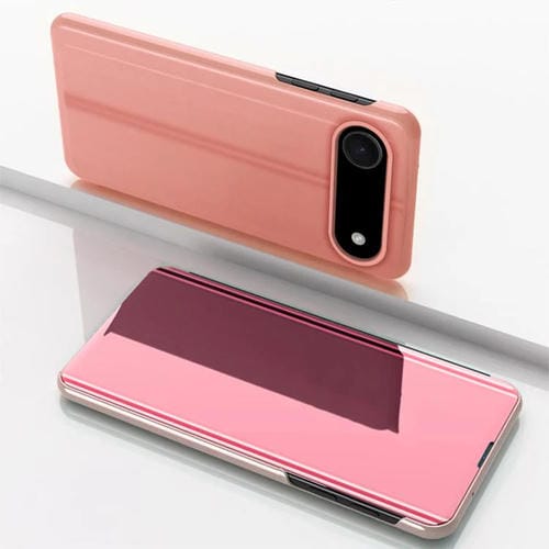 Funda de cuero con tapa horizontal y espejo chapado en oro rosa para iPhone 17