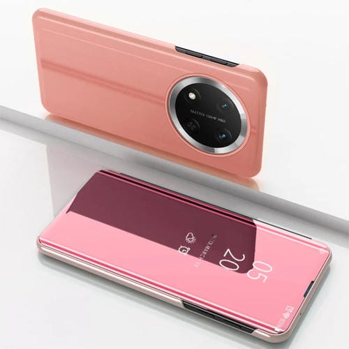 Funda de Cuero con Tapa Horizontal y Espejo para Honor X9C con Soporte (Oro Rosa)