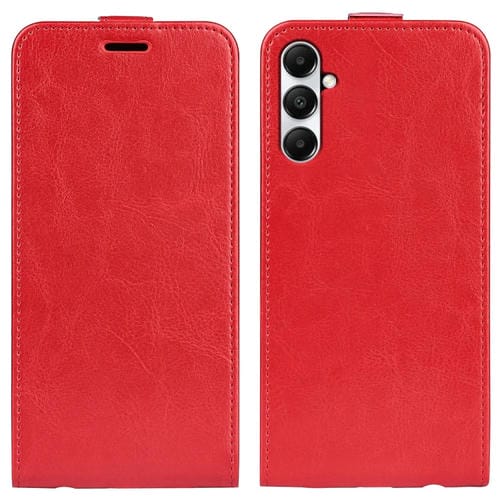 Funda de Cuero para Samsung Galaxy A05S R64 con Tapa Vertical y Textura (Rojo)