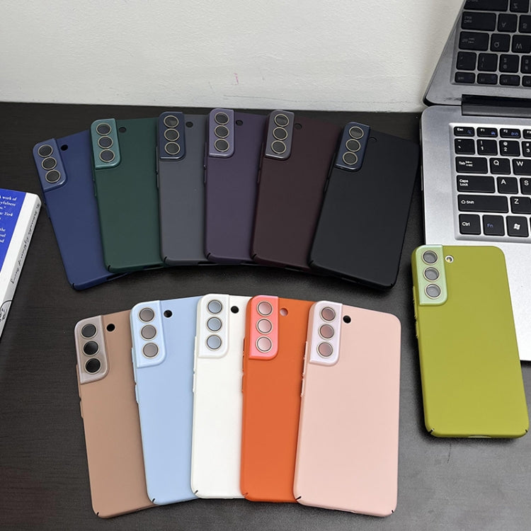 Para Samsung Galaxy S23 5G Leather Oil PC Estuche rígido para teléfono con todo incluido (púrpura)