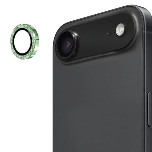 ENKAY Hat-Prince - Película de vidrio templado con purpurina para lente trasera de iPhone 17 Air (verde oscuro)