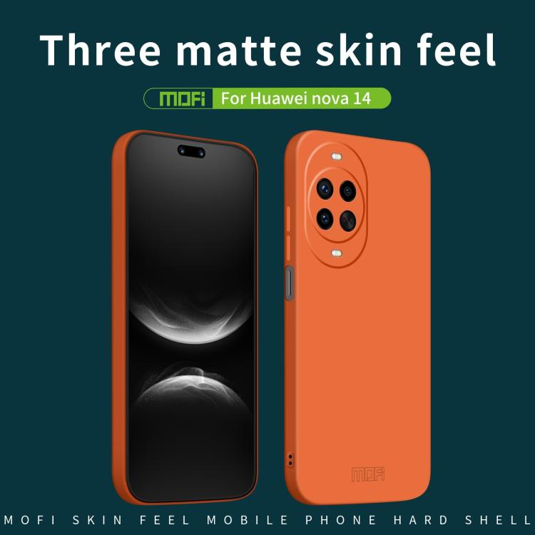 Funda de PC con diseño integral para Huawei nova 14 MOFI Qin Series (beige)