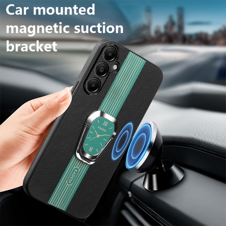 Estuche Magnético para Teléfono Samsung Galaxy A05S con Parte Trasera de Cuero Litchi y Soporte (Verde)