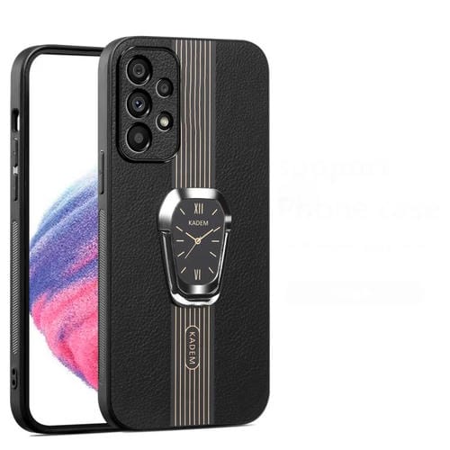 Funda Trasera Samsung Galaxy A53 Cuero Litchi Magnética con Soporte (Negro)