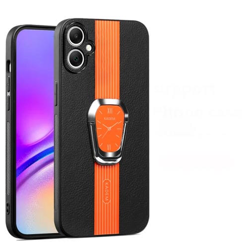 Estuche Magnético para Samsung Galaxy A04 4G con Parte Trasera de Cuero Litchi y Soporte (Naranja)
