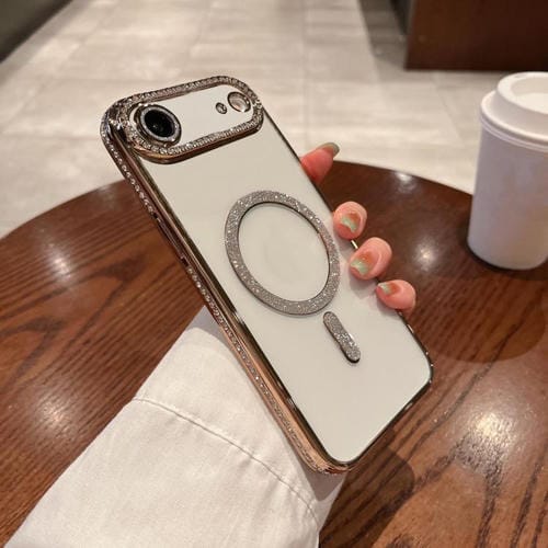 Funda de TPU MagSafe con baño de diamantes para iPhone 17 Air (dorada)