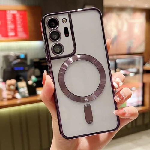 Estuche para Teléfono Samsung Galaxy Note 20 Ultra Magsafe TPU con Galvanoplastia (Púrpura)