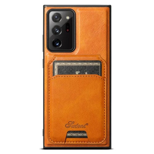 Funda Trasera Suteni H15 para Samsung Galaxy Note20 5G con Billetera Desmontable de Cuero (Caqui)